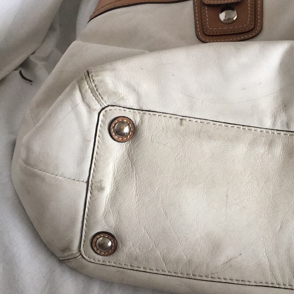 Coach Large Off White Satchel Tote Purse Bag - Picture 10 of 10